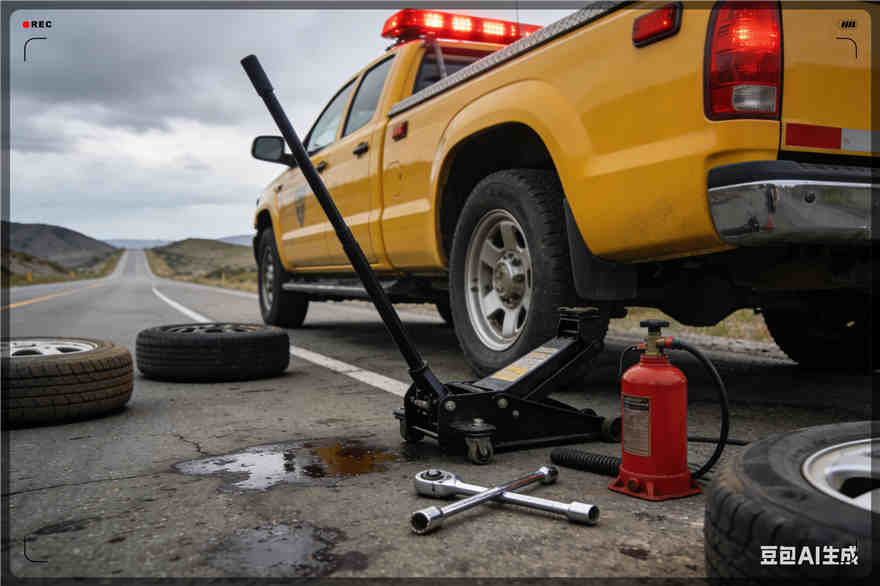 镇原爆胎道路救援-汽车换轮胎